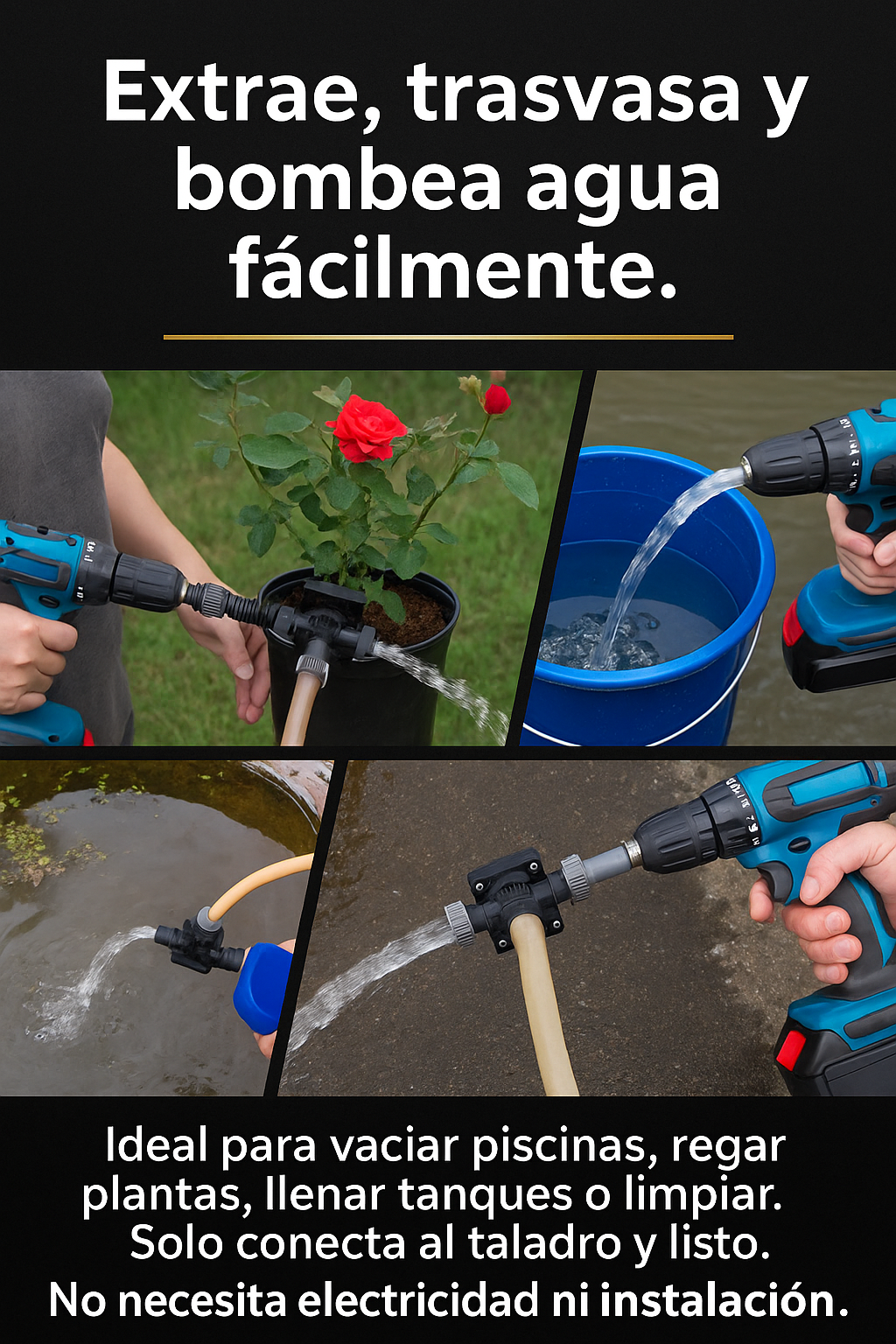 DrillPump™ 💧 Mini Bomba Portátil para Taladro