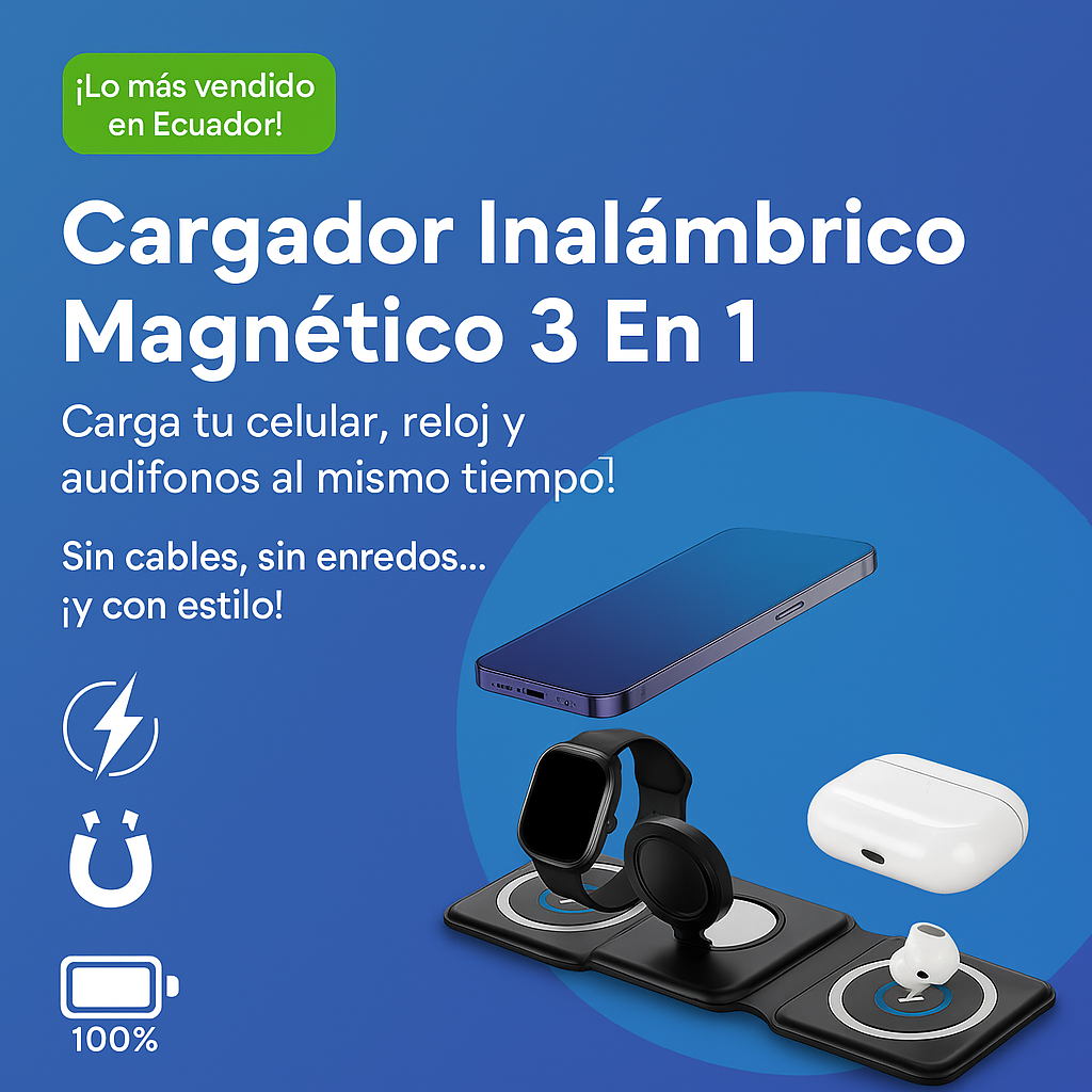POWERMAG™ Cargador Inalámbrico Magnético 3 En 1