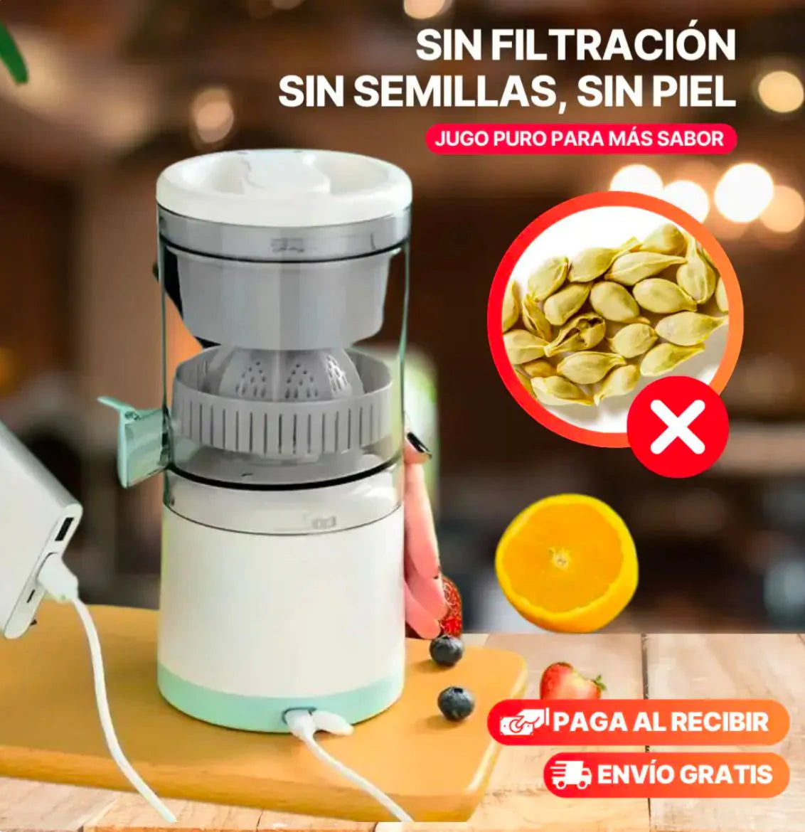 JuicyZap™ Exprimidor de jugos Eléctrico
